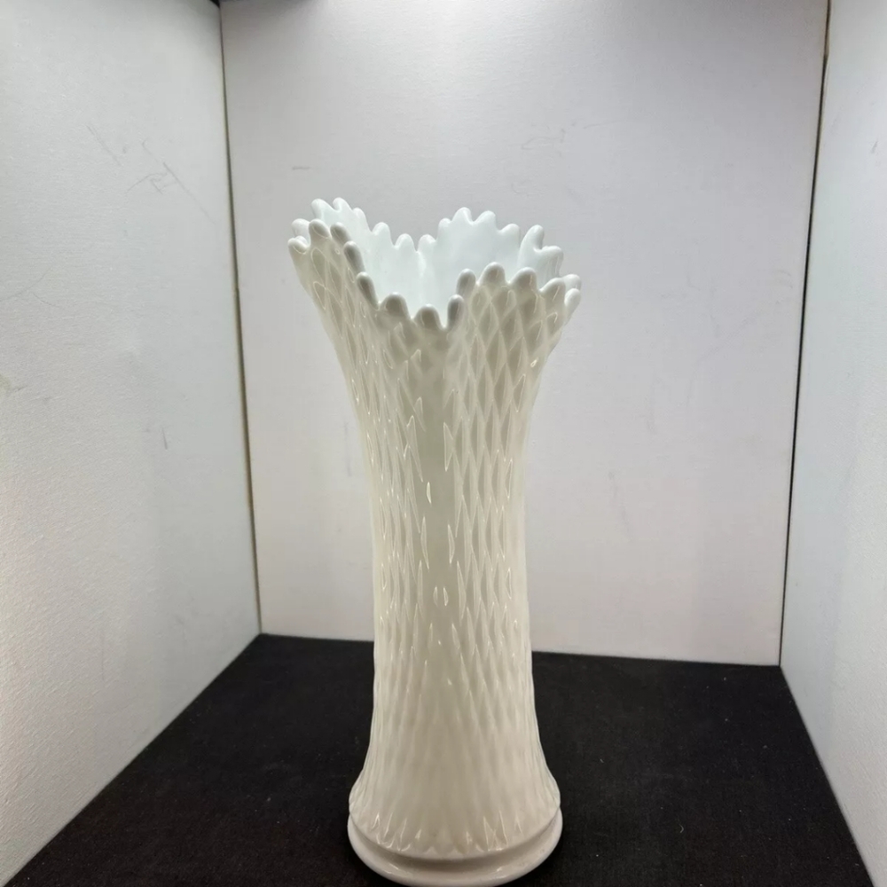 White flower vase